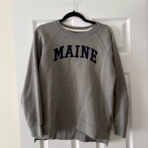 League Gray Crewneck Sweater with Navy Print